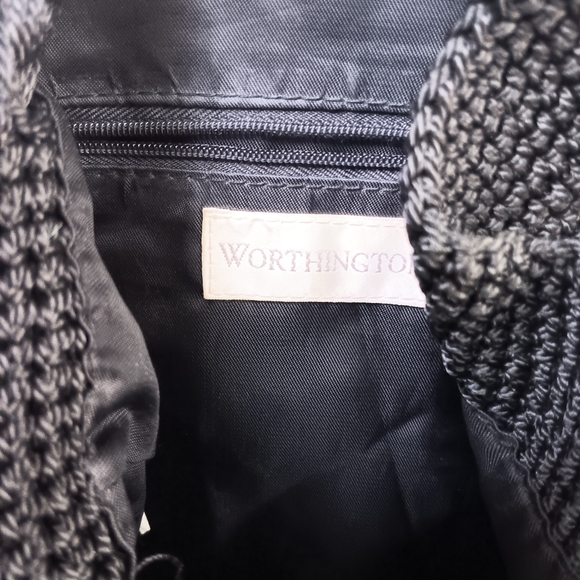 Worthington black crotchet backpack with coin purse - Picture 3 of 4